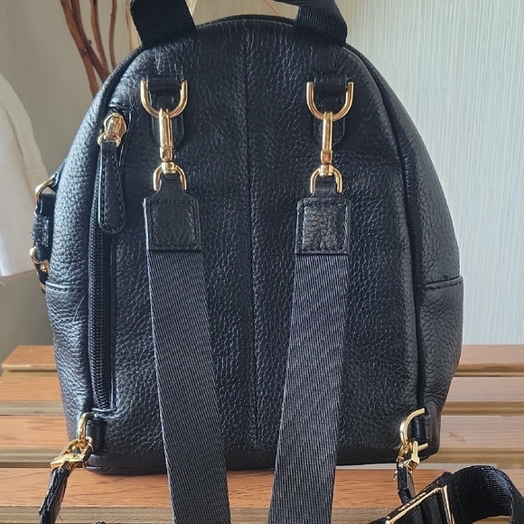 Michael Kors Black Pebbled Leather Backpack - Picture 6 of 10